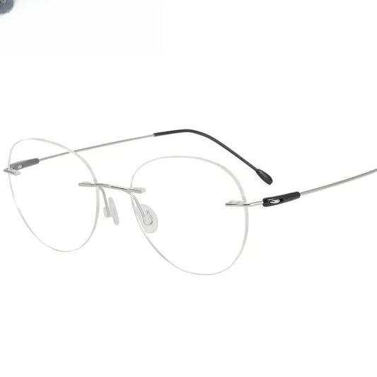 Women's Oval Rimless Titanium Screwless Prescription Glasses 316072 — view 1 | Rx Spectacle