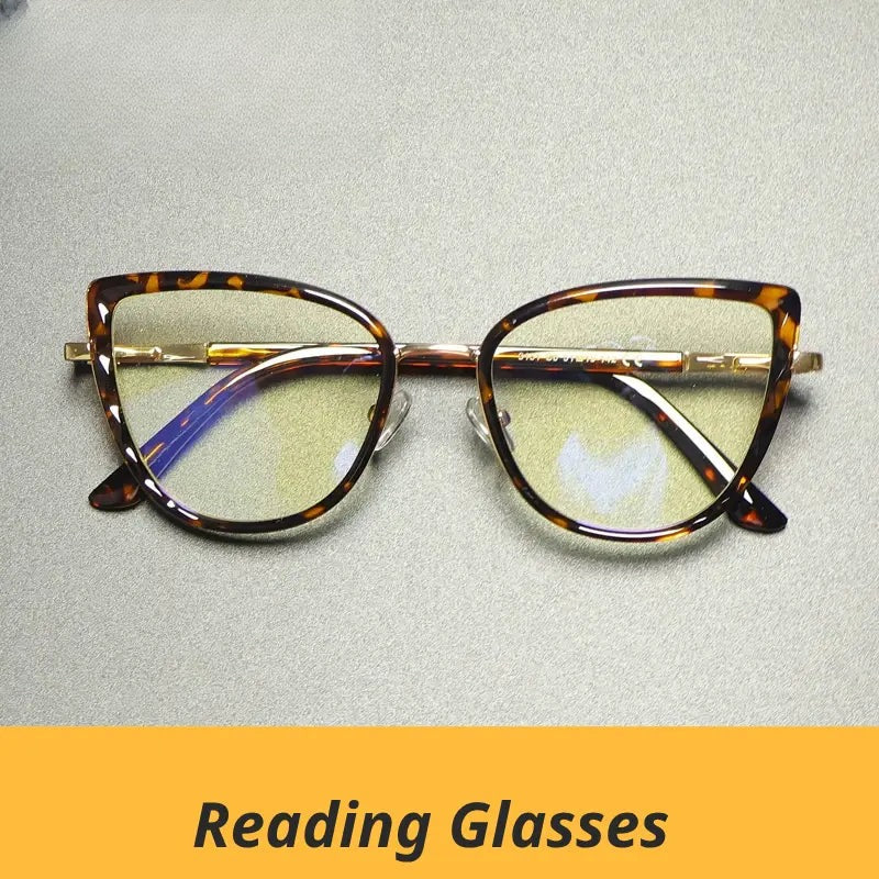 Women's Cat Eye Full Rim Titanium Reading Glasses Gx3151