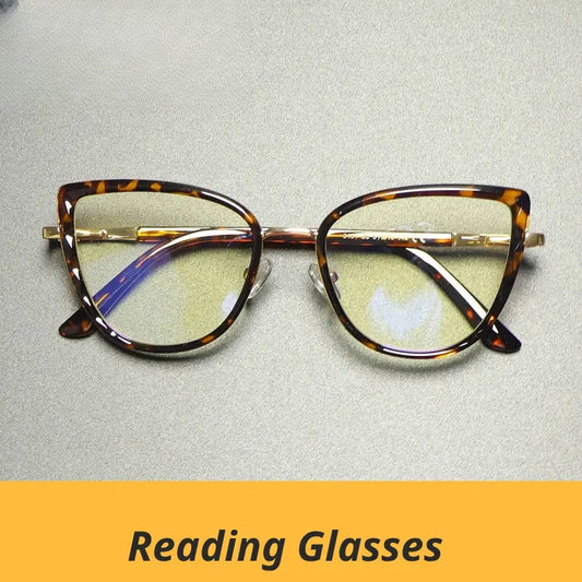 Women's Cat Eye Full Rim Titanium Reading Glasses Gx3151