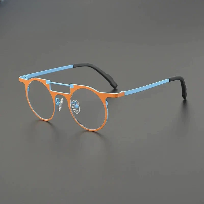 Women's Round Full Rim Titanium Double Bridge Prescription Glasses G85855 — view 3 | Rx Spectacle
