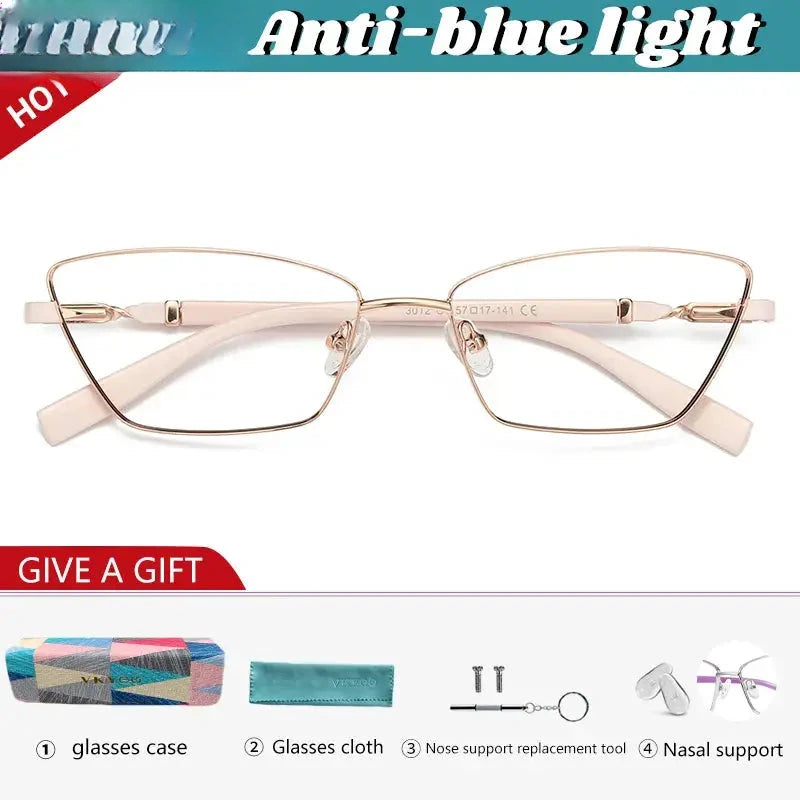 Unisex Square Full Rim Stainless Steel Reading Glasses 3012 — view 6 | Rx Spectacle