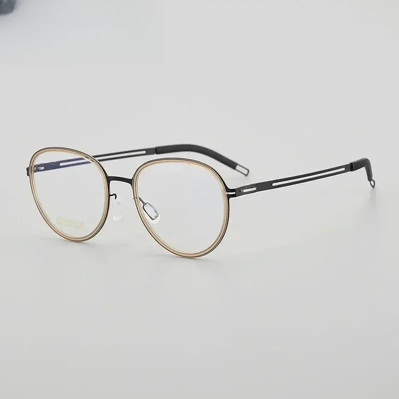Women's Oval Full Rim Titanium Prescription Glasses 68106 — view 3 | Rx Spectacle
