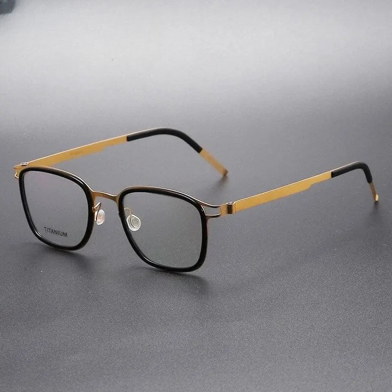 Unisex Square Full Rim Titanium Prescription Glasses 9912 — view 6 | Rx Spectacle