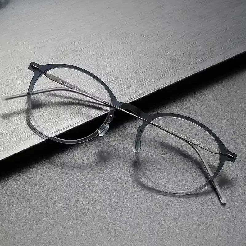 Women's Round Full Rim Titanium Prescription Glasses 326541 — view 1 | Rx Spectacle