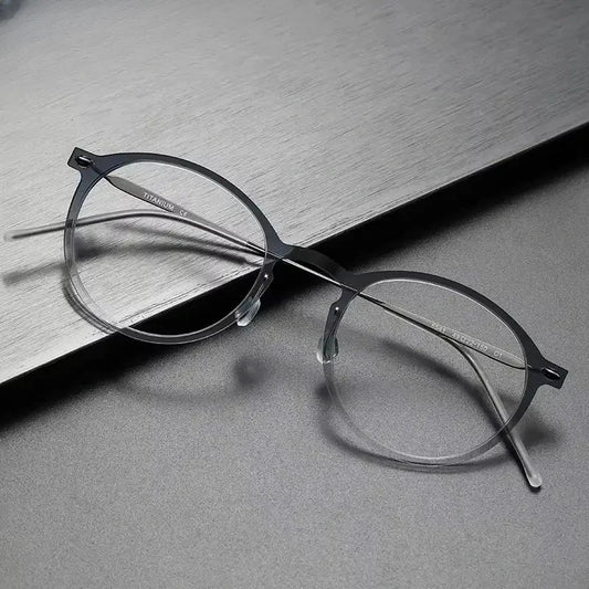 Women's Round Full Rim Titanium Prescription Glasses 326541 — view 1 | Rx Spectacle