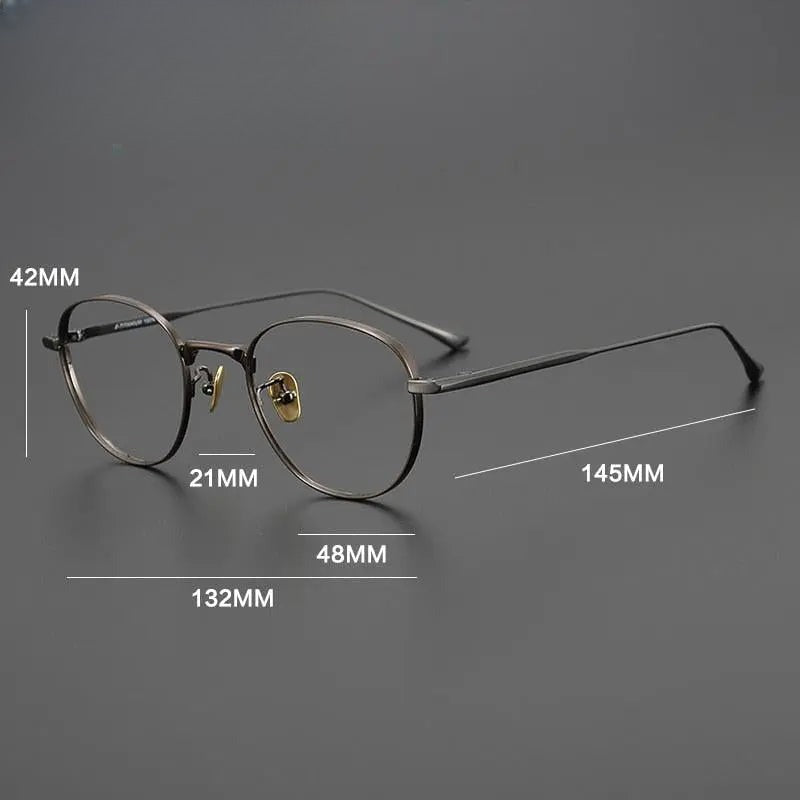 Unisex Round Full Rim Titanium Prescription Glasses Gxyj988 — view 10 | Rx Spectacle
