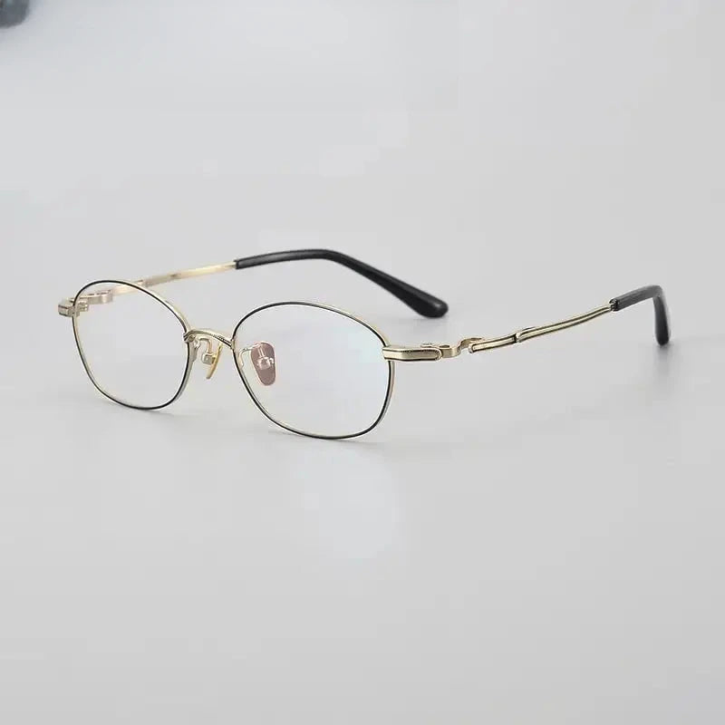 Unisex Oval Full Rim Titanium Prescription Glasses 77049 — view 5 | Rx Spectacle