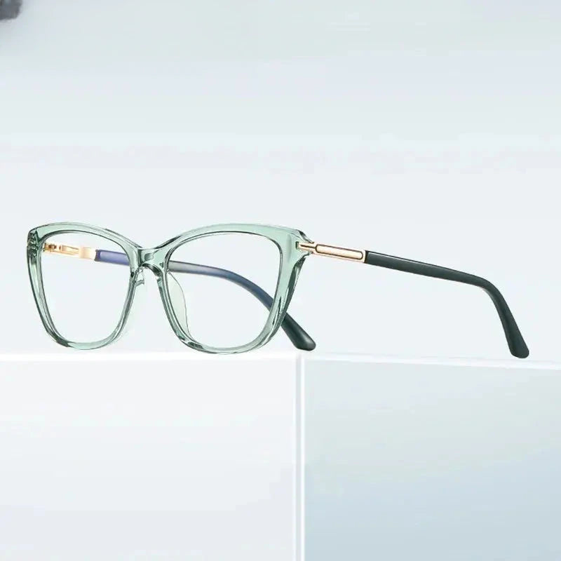 Women's Cat Eye Full Rim Titanium Prescription Glasses 22334 — view 1 | Rx Spectacle