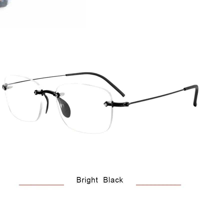Men's Polygon Rimless Titanium Prescription Glasses 316077 — view 3 | Rx Spectacle