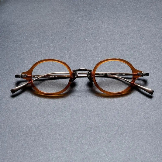 Unisex Round Full Rim Titanium Prescription Glasses Gxyj969 — view 1 | Rx Spectacle
