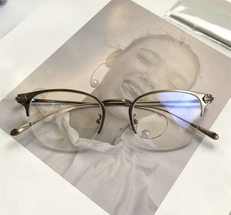 Unisex Oval Full Rim Titanium Prescription Glasses 2625 — view 9 | Rx Spectacle
