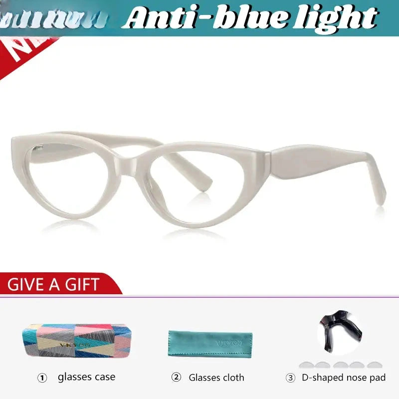 Women's Cat Eye Full Rim Titanium Oversized Reading Glasses — view 7 | Rx Spectacle