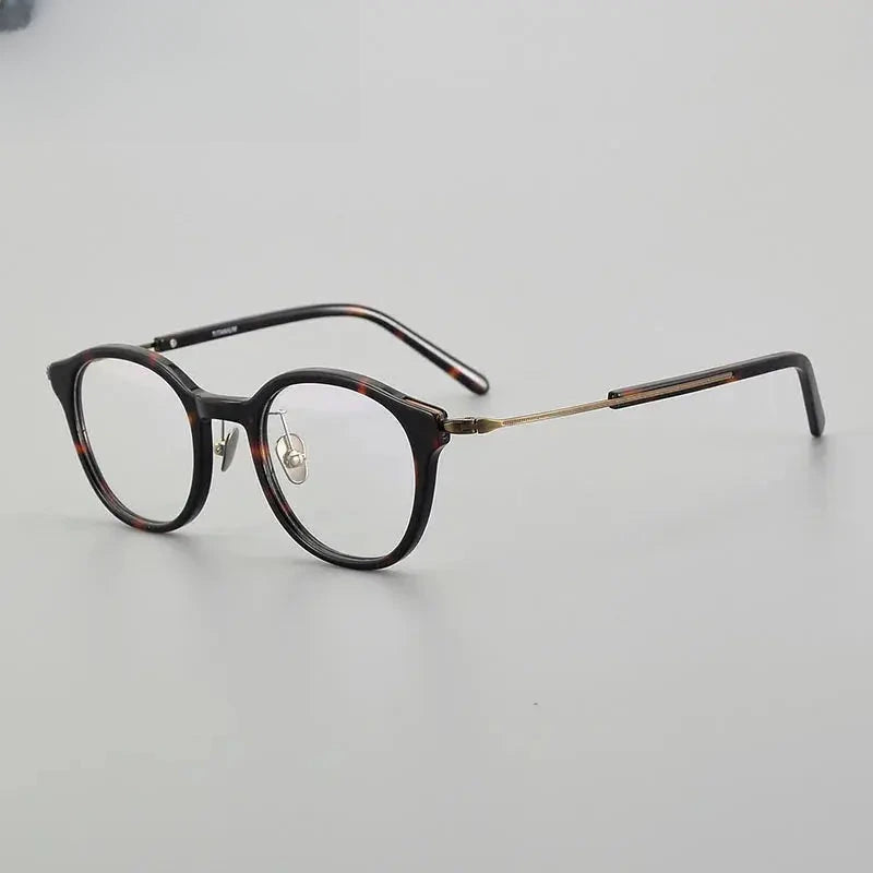Unisex Round Full Rim Titanium Prescription Glasses 871123 — view 4 | Rx Spectacle