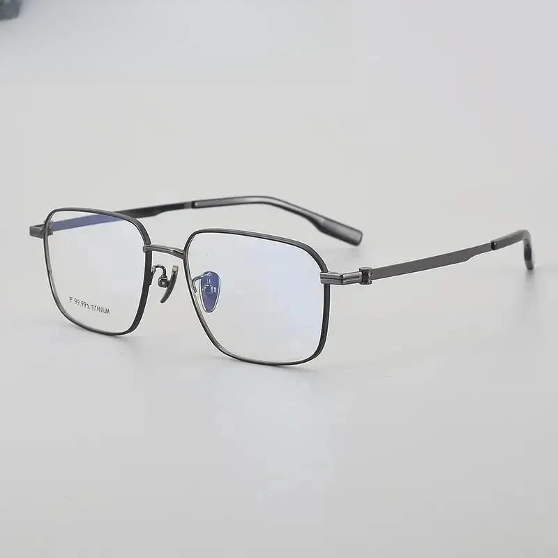 Unisex Square Full Rim Titanium Prescription Glasses 616021 — view 6 | Rx Spectacle
