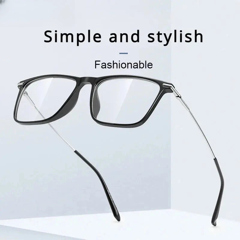 Women's Square Full Rim Titanium Reading Glasses 007 — view 5 | Rx Spectacle