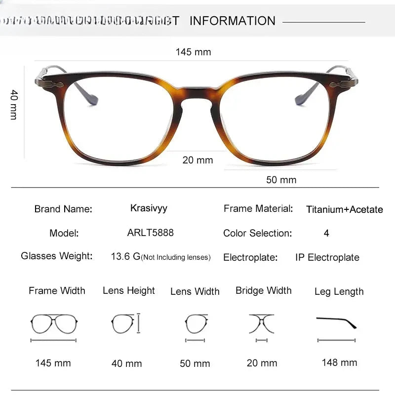Men's Square Full Rim Titanium Prescription Glasses 715888 — view 2 | Rx Spectacle