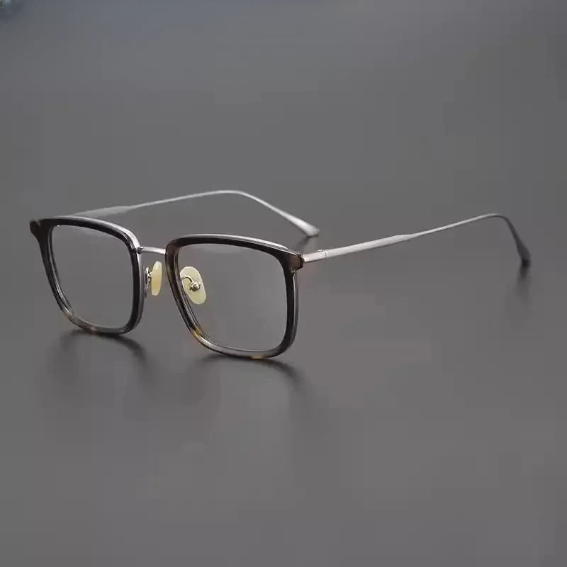 Unisex Square Full Rim Titanium Prescription Glasses 90194 — view 4 | Rx Spectacle