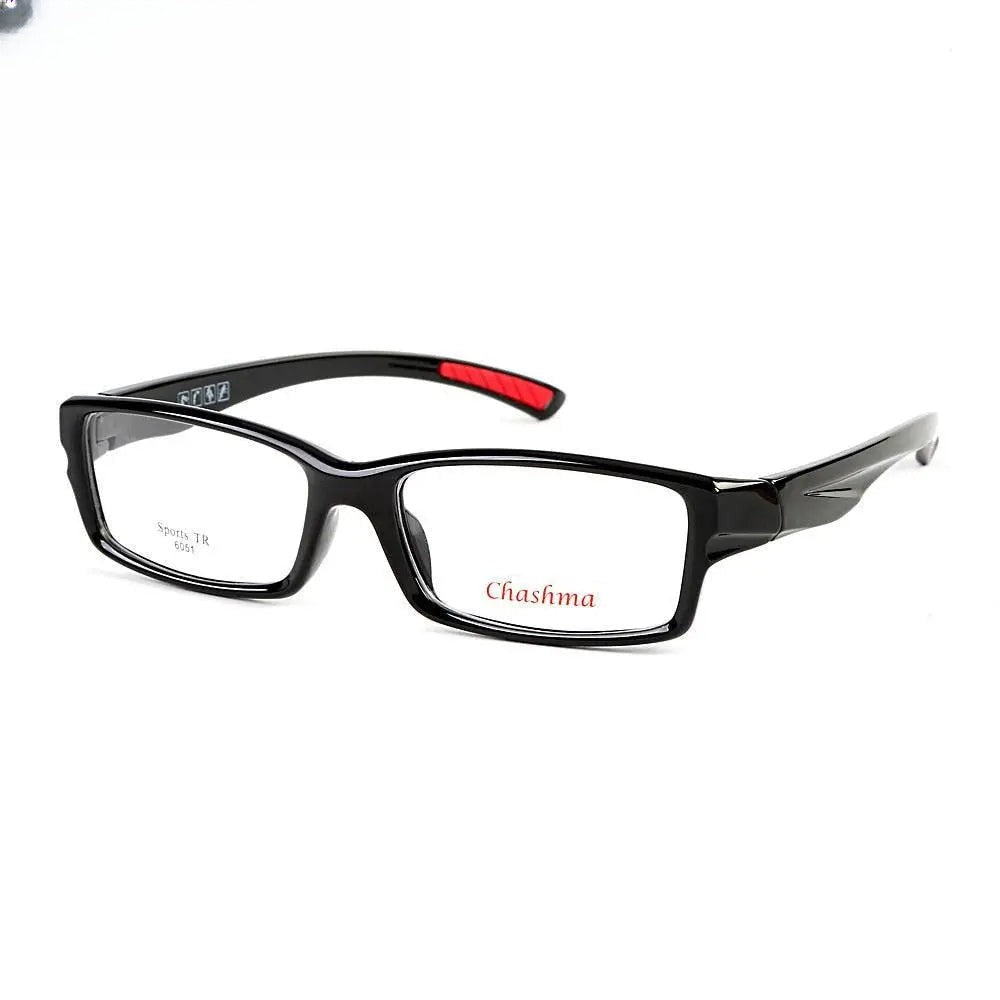 Men's Square Full Rim Titanium Sports Glasses 6051 — view 1 | Rx Spectacle