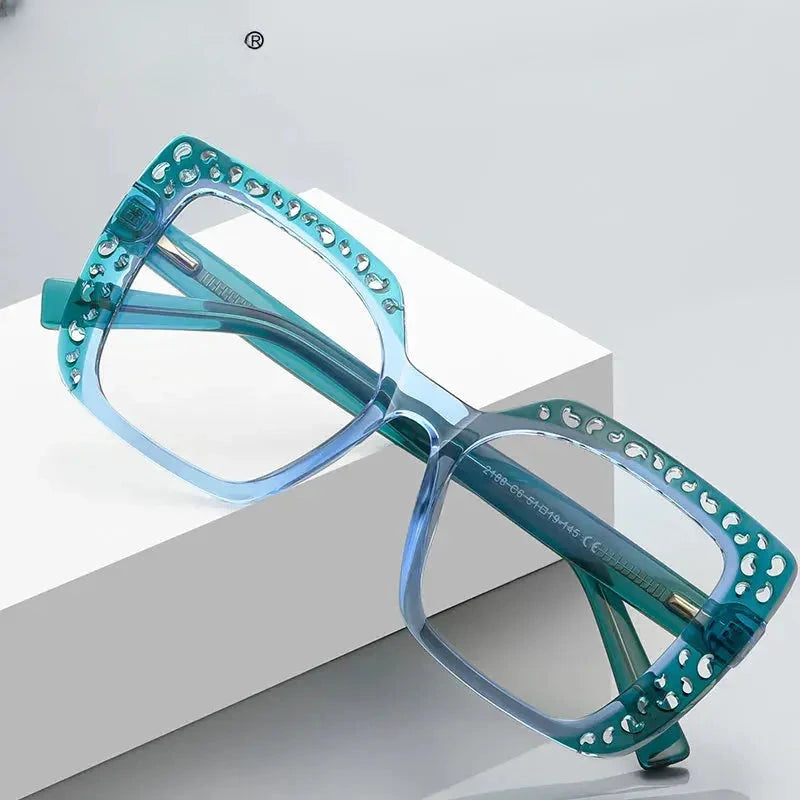 Women's Square Full Rim Titanium Reading Glasses 2188 — view 1 | Rx Spectacle