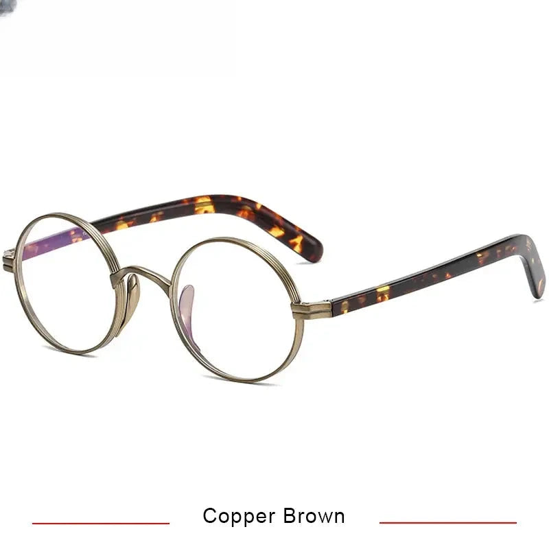 Women's Round Full Rim Titanium Prescription Glasses 66101 — view 3 | Rx Spectacle