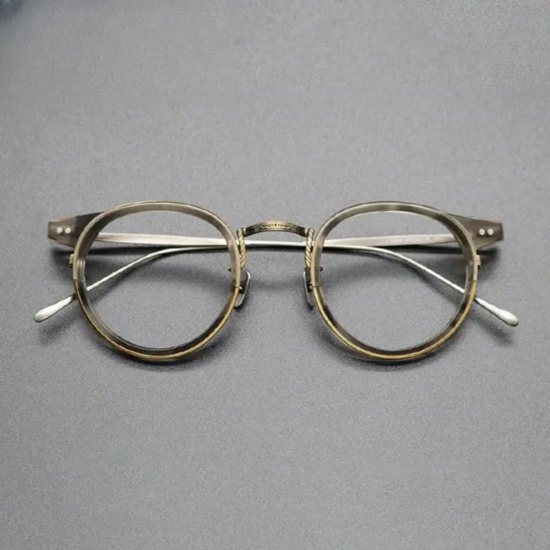 Unisex Round Full Rim Titanium Prescription Glasses Gxyj474 — view 4 | Rx Spectacle