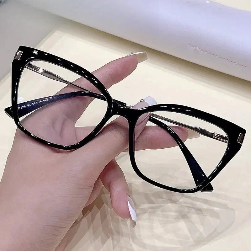 Women's Cat Eye Full Rim Titanium Prescription Glasses 87888 — view 3 | Rx Spectacle