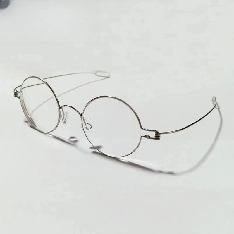 Unisex Round Full Rim Stainless Steel Reading Glasses 61445 — view 3 | Rx Spectacle