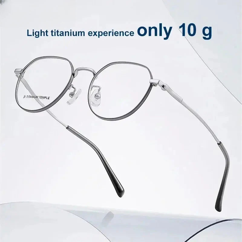 Women's Round Full Rim Titanium Flat Top Reading Glasses 2146 — view 5 | Rx Spectacle