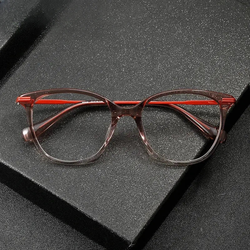 Women's Oval Full Rim Titanium Prescription Glasses 90005 — view 1 | Rx Spectacle