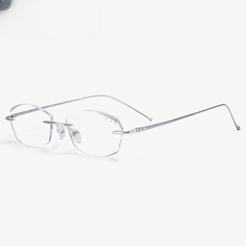 Unisex Rimless Titanium Prescription Glasses 3306 — view 7 | Rx Spectacle