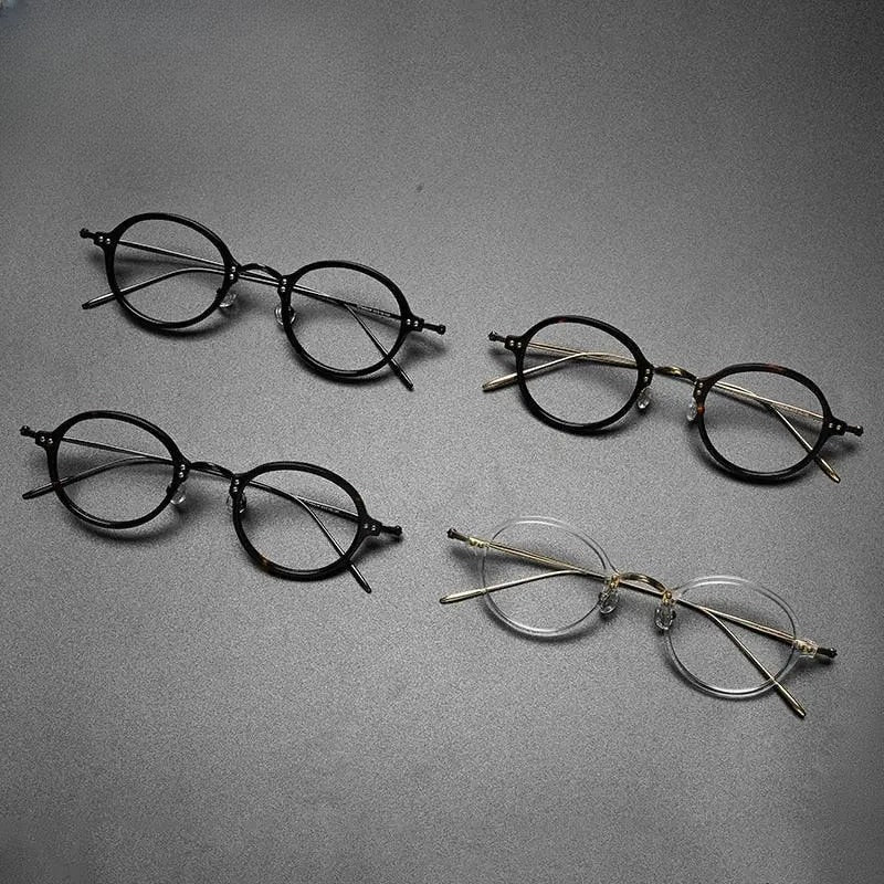 Unisex Round Full Rim Titanium Prescription Glasses Gxyj546 — view 4 | Rx Spectacle