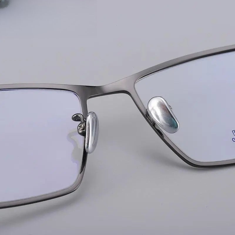 Men's Square Full Rim Titanium Prescription Glasses 2058 — view 2 | Rx Spectacle