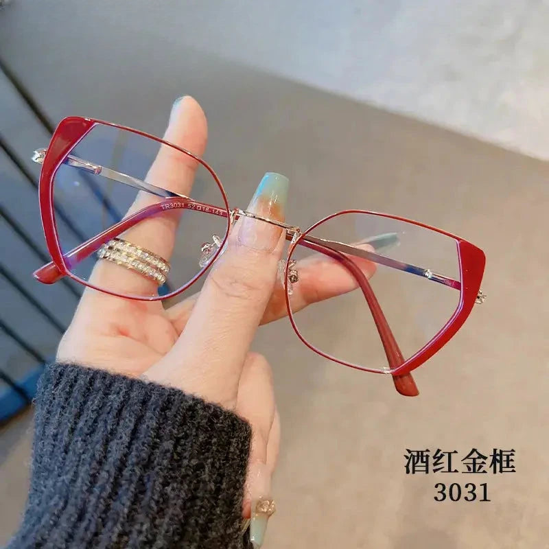 Unisex Cat Eye Full Rim Alloy Prescription Glasses Z3031 — view 1 | Rx Spectacle