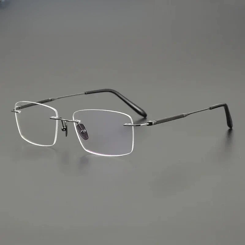 Women's Square Rimless Titanium Prescription Glasses 611287 — view 5 | Rx Spectacle
