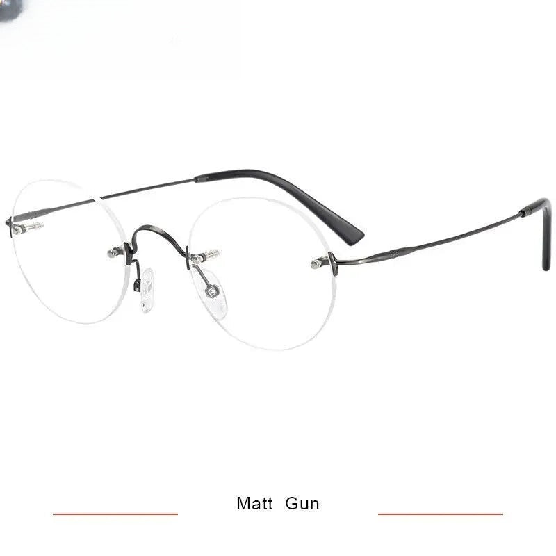 Unisex Round Rimless Titanium Prescription Glasses Kr16035a — view 3 | Rx Spectacle