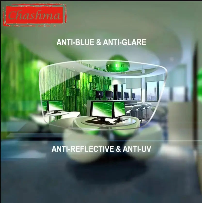 Single Vision Anti Glare Anti Blue Light Clear Lenses — view 1 | Rx Spectacle