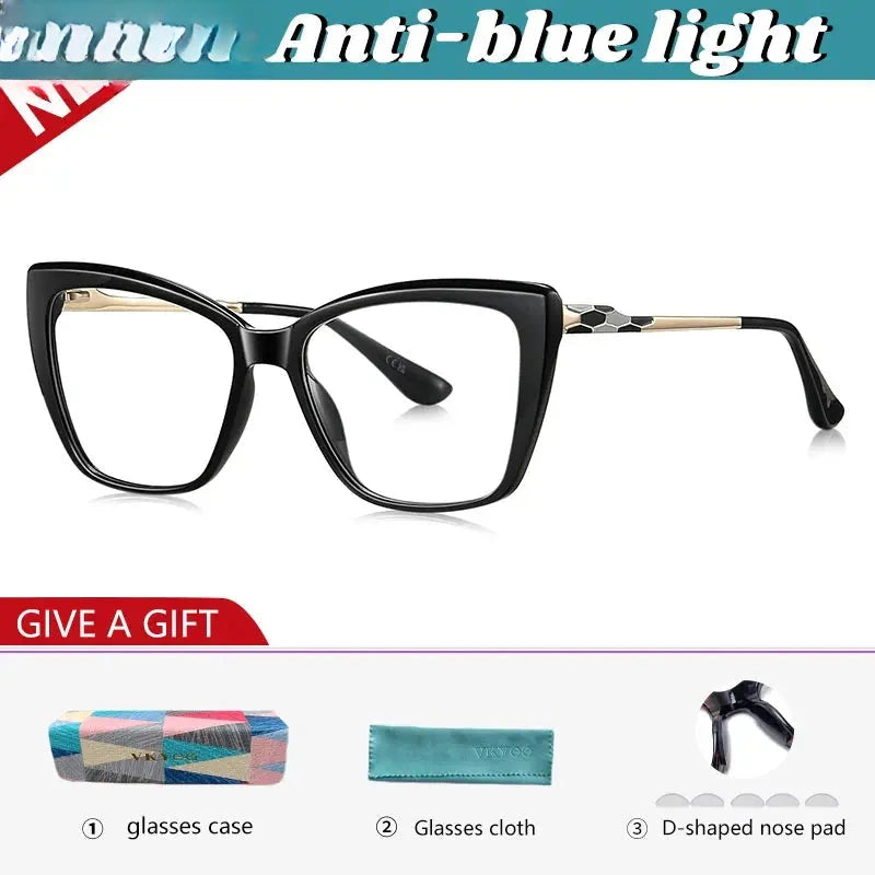 Women's Square Full Rim Titanium Reading Glasses 97229 — view 5 | Rx Spectacle