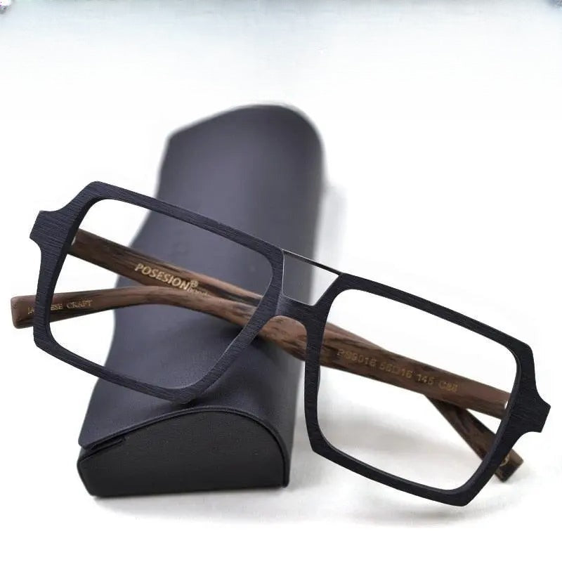 Unisex Square Full Rim Alloy Double Bridge Prescription Glasses Ps9016 — view 1 | Rx Spectacle