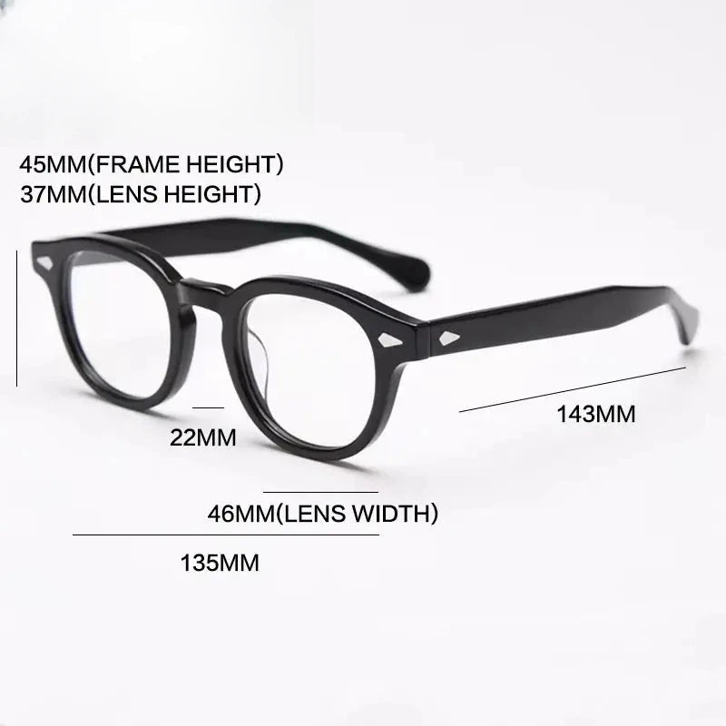 Unisex Round Full Rim Acetate Clip-On Prescription Glasses 1237 — view 4 | Rx Spectacle