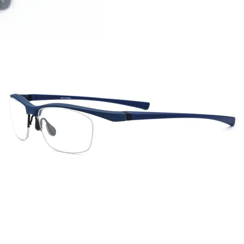 Men's Square Semi-Rimless Titanium Sports Glasses 7027 — view 1 | Rx Spectacle