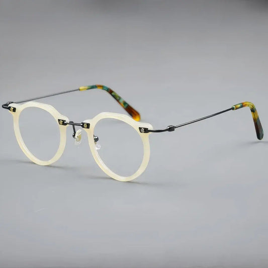 Unisex Round Full Rim Titanium Flat Top Prescription Glasses 721437 — view 1 | Rx Spectacle