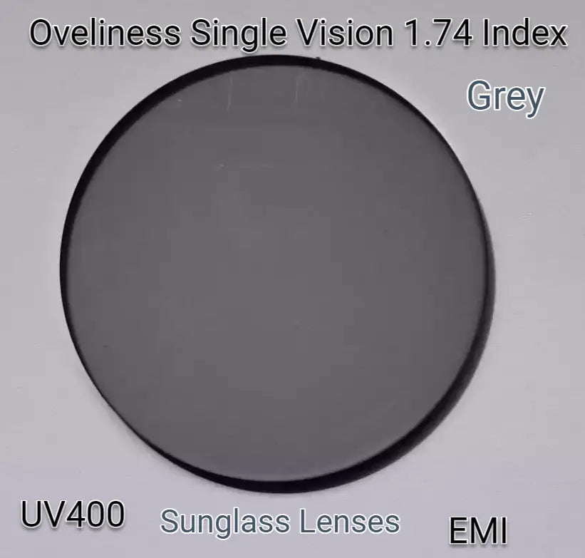 1.74 High Index Single Vision Grey Tinted Sunglass Lenses — view 1 | Rx Spectacle