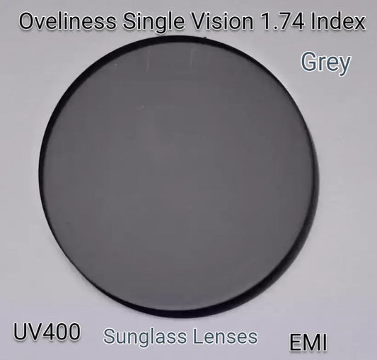 1.74 High Index Single Vision Grey Tinted Sunglass Lenses — view 1 | Rx Spectacle