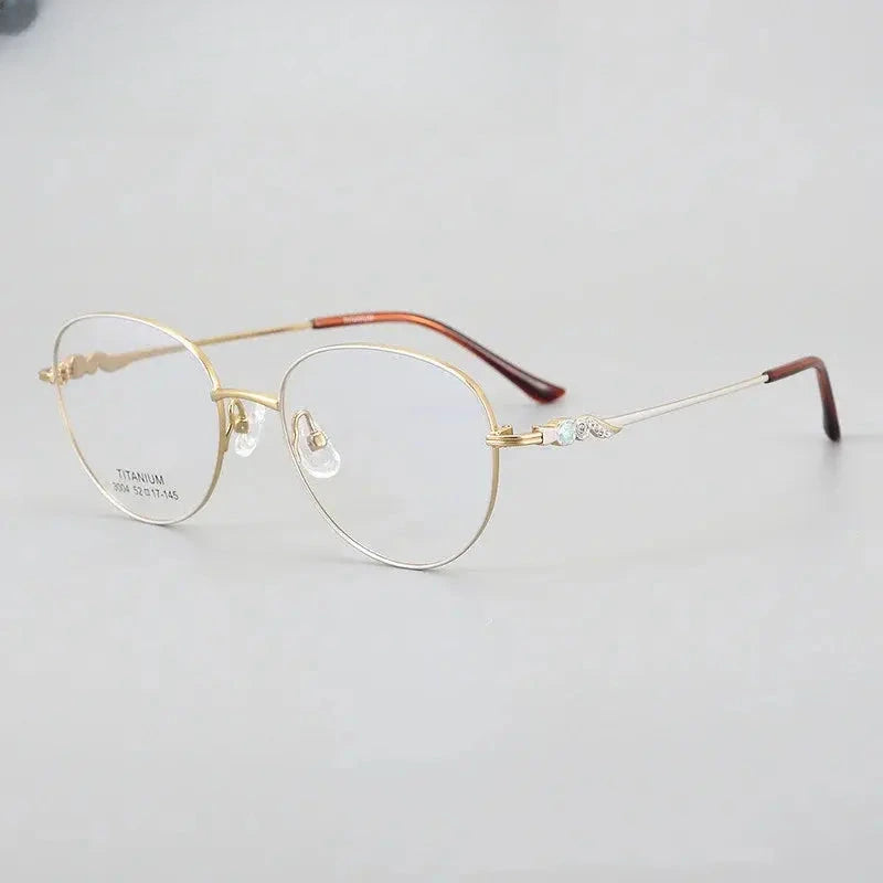 Women's Oval Full Rim Titanium Prescription Glasses 83004 — view 6 | Rx Spectacle