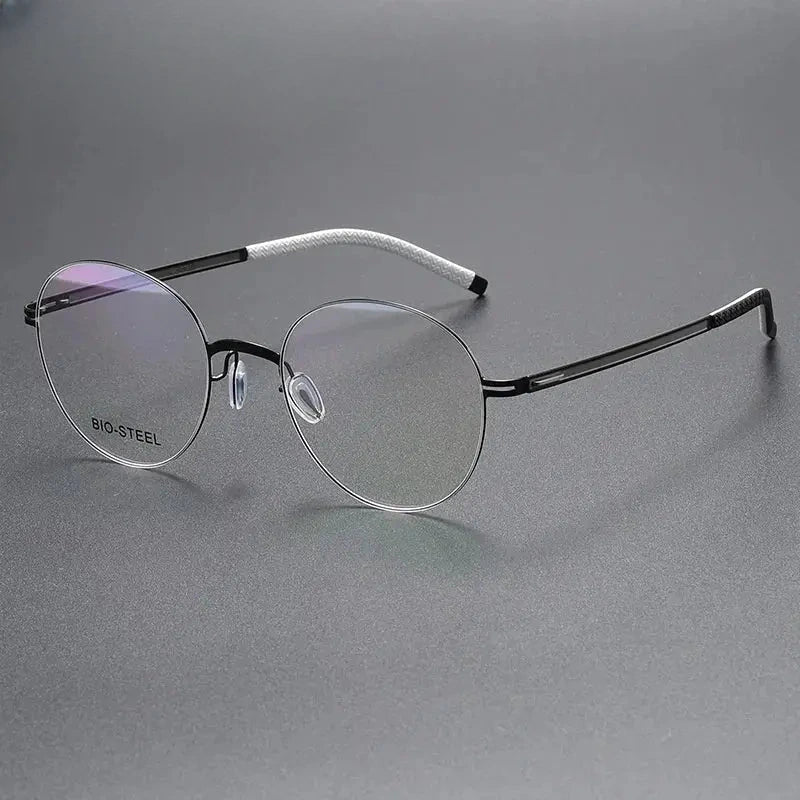 Women's Round Full Rim Titanium Prescription Glasses 44953 — view 6 | Rx Spectacle