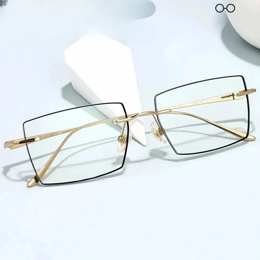 Unisex Polygon Rimless Titanium Prescription Glasses 660398 — view 1 | Rx Spectacle