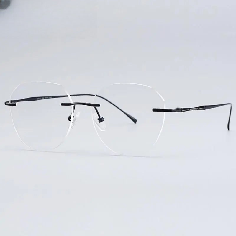 Women's Round Rimless Titanium Prescription Glasses 3018 — view 8 | Rx Spectacle