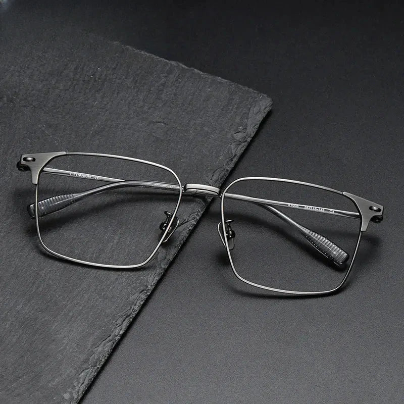 Unisex Square Full Rim Titanium Prescription Glasses 381006 — view 1 | Rx Spectacle