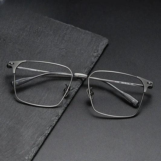 Unisex Square Full Rim Titanium Prescription Glasses 381006 — view 1 | Rx Spectacle