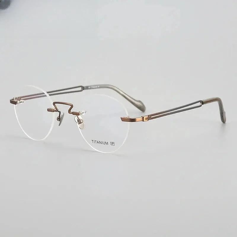 Women's Round Rimless Titanium Prescription Glasses 419063 — view 4 | Rx Spectacle
